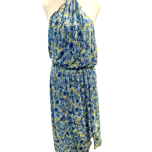 NWT Ramy Brook Kent Daisy Printed Midi Dress In Blue Size Medium - Picture 2 of 12